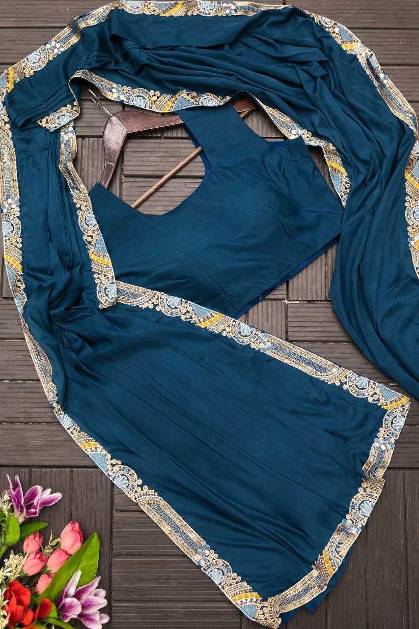 Heavy Crepe   Ready To Wear Party Wear Saree With Jacket