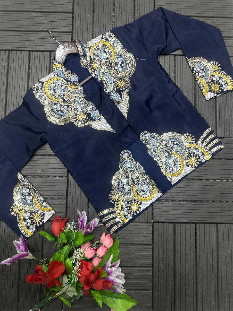Heavy Crepe   Ready To Wear Party Wear Saree With Jacket