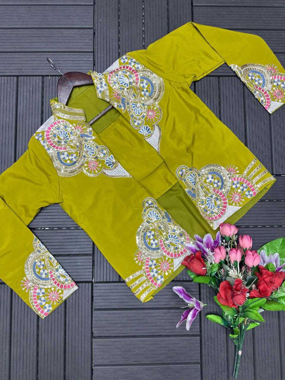 Heavy Crepe   Ready To Wear Party Wear Saree With Jacket
