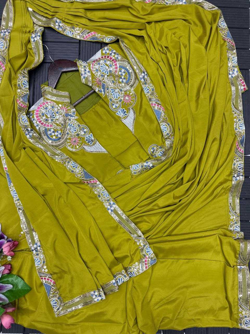 Heavy Crepe   Ready To Wear Party Wear Saree With Jacket