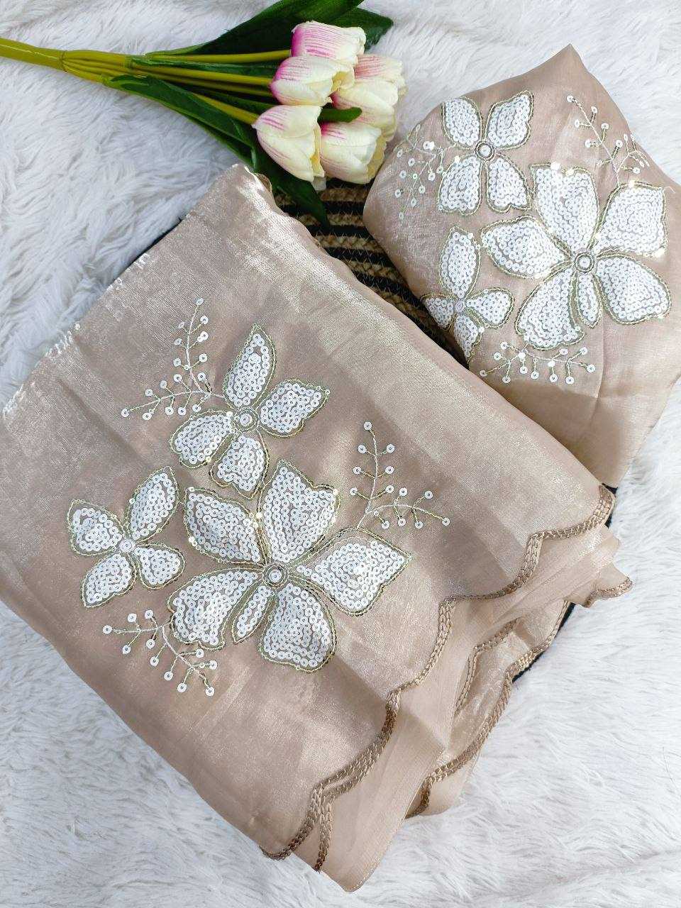Jimmy Choo Party Wear Embroidered  Butta Sarees