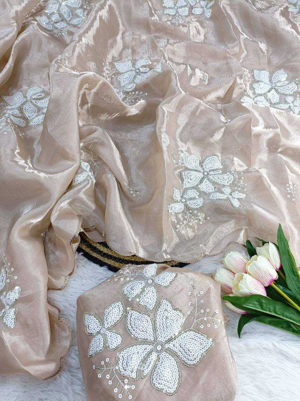 Jimmy Choo Party Wear Embroidered  Butta Sarees