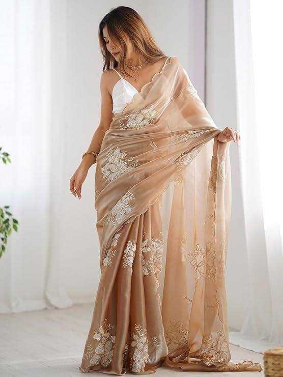 Jimmy Choo Party Wear Embroidered  Butta Sarees