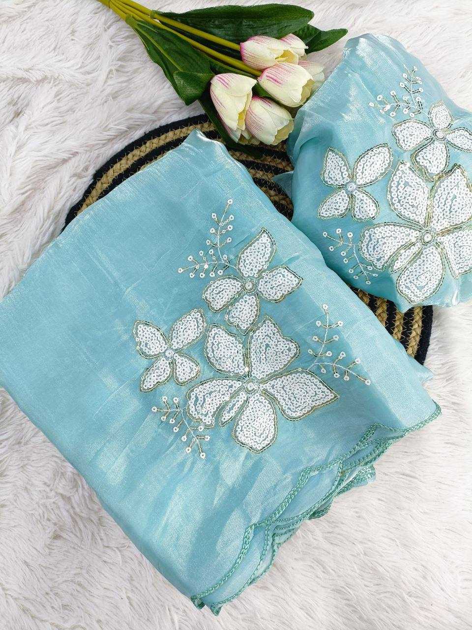 Jimmy Choo Party Wear Embroidered  Butta Sarees