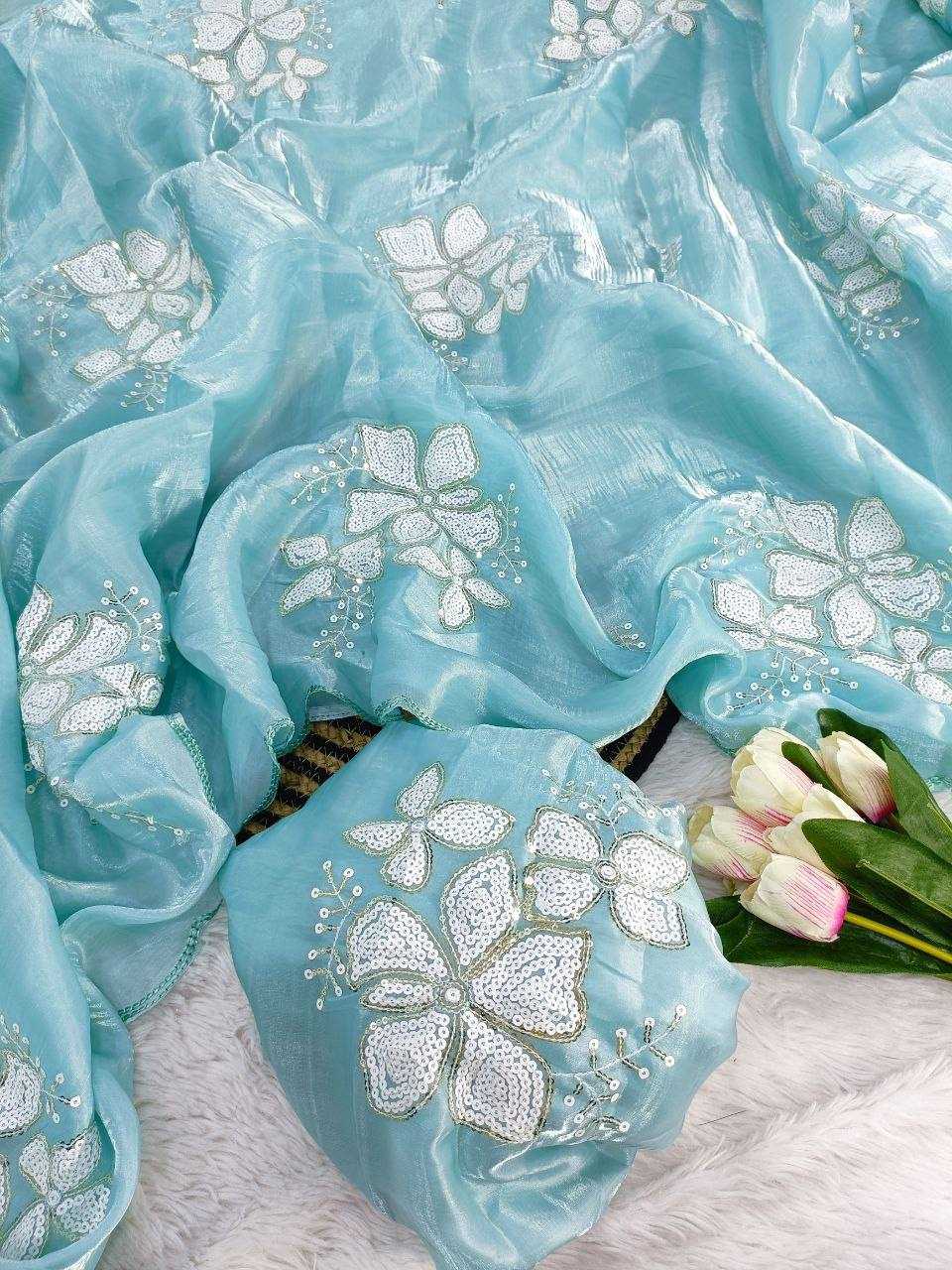 Jimmy Choo Party Wear Embroidered  Butta Sarees