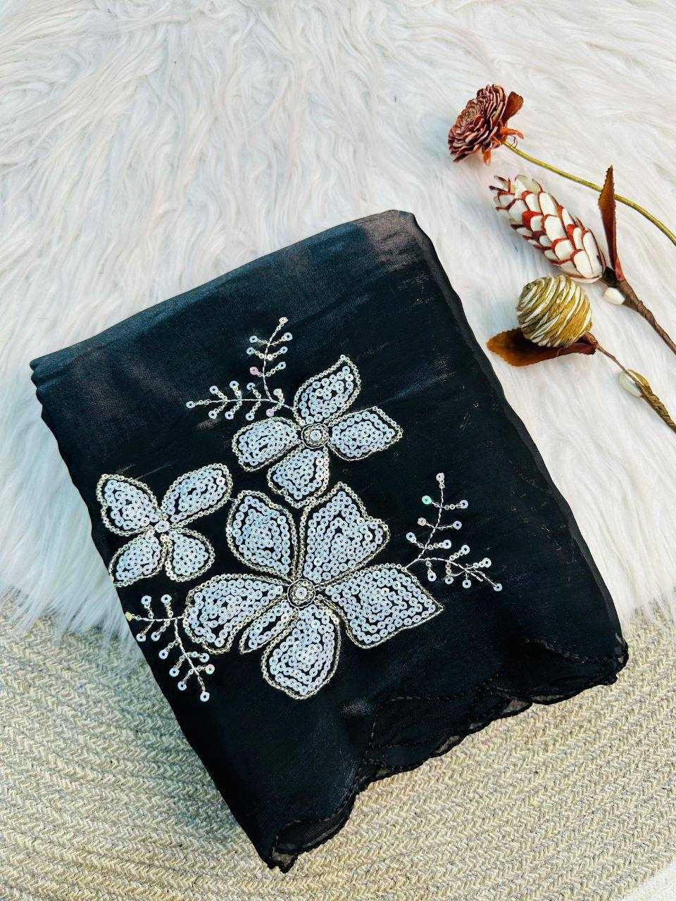 Jimmy Choo Party Wear Embroidered  Butta Sarees