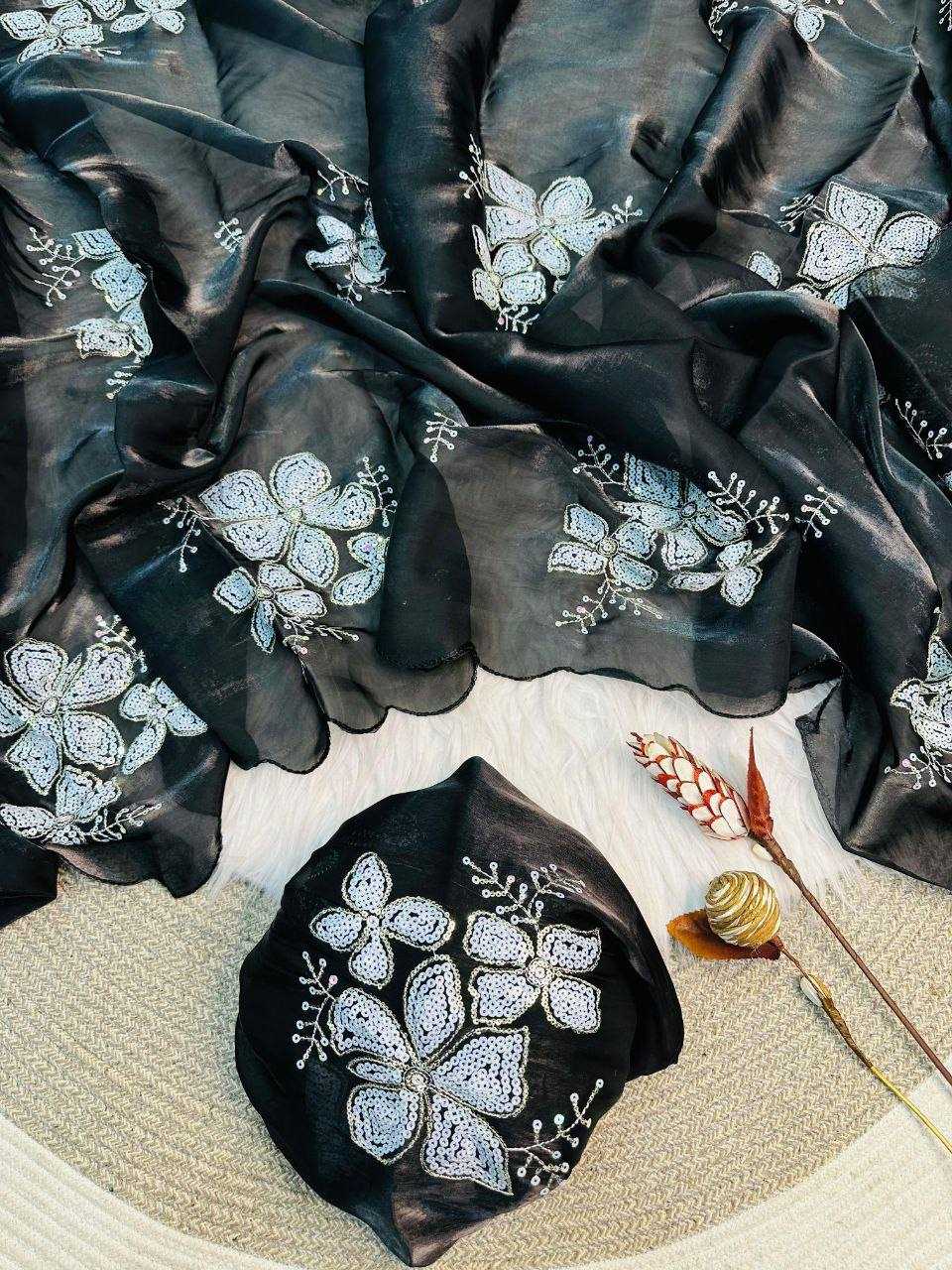 Jimmy Choo Party Wear Embroidered  Butta Sarees