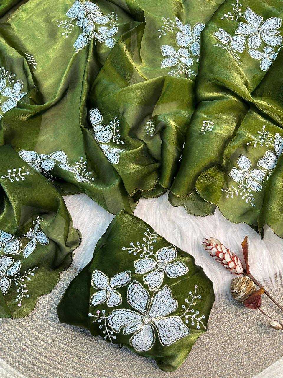 Jimmy Choo Party Wear Embroidered  Butta Sarees