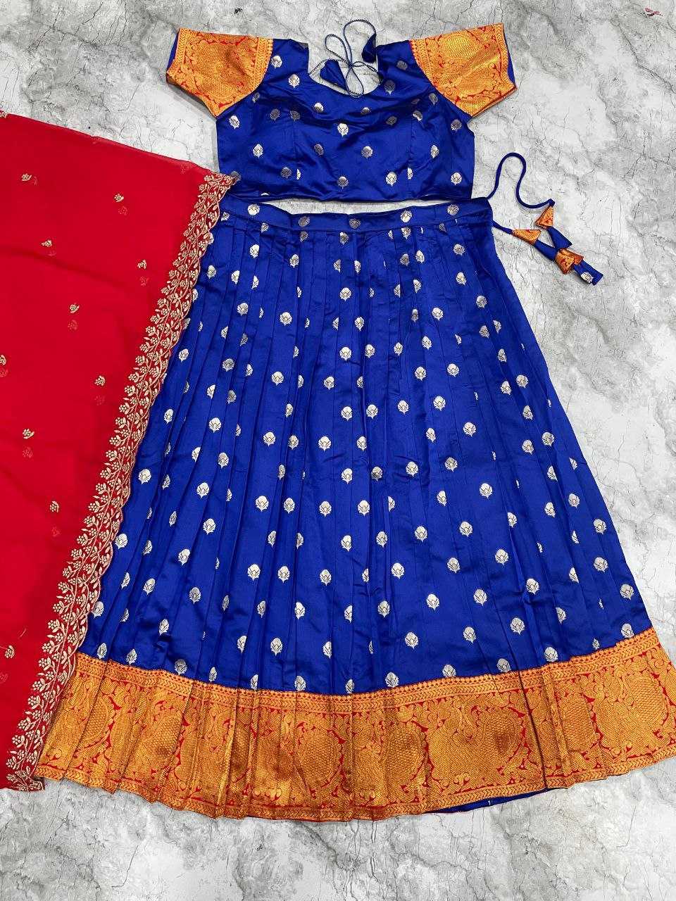 Kanjivaram Silk  Embroidered Zari Work Lehenga