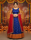 Kanjivaram Silk  Embroidered Zari Work Lehenga