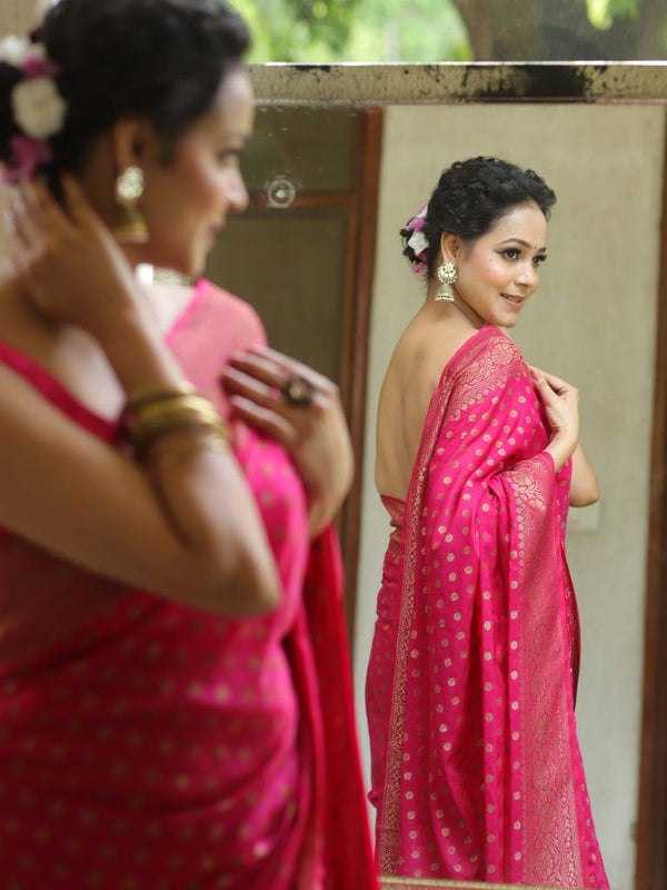 Lichi Silk   Designer Party Wear  Zari Border Saree
