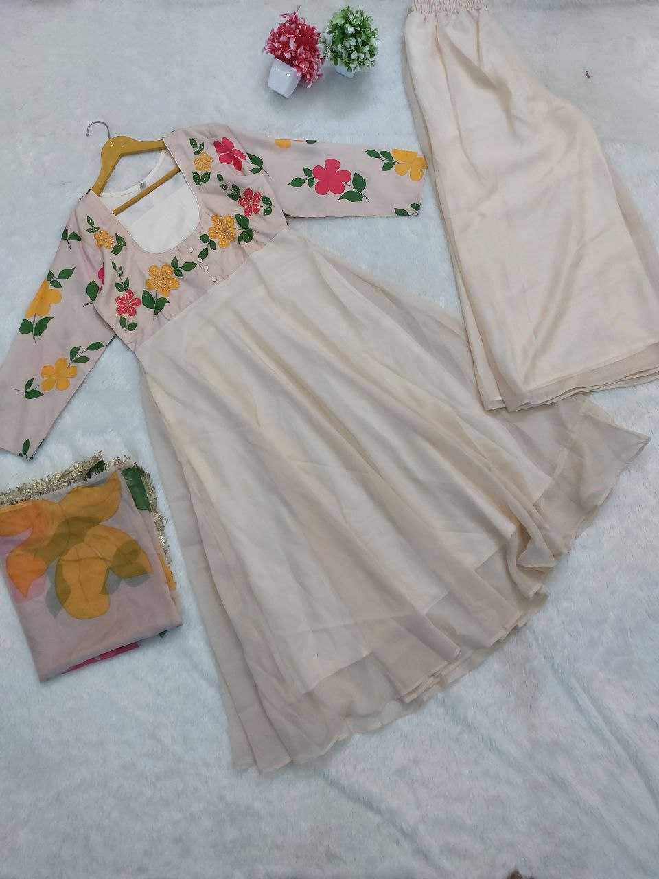 Muslin Printed Designer Palazzo Suit | Breathable Comfort & Vibrant Print | 3-Piece Fully Stitched Ethnic Wear | M to XXL