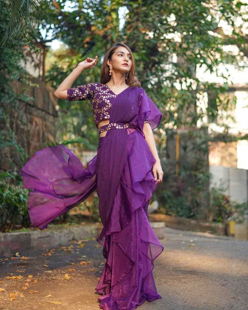 Ynf Organza  Sarees Wholesale Ready To Wear Sarees Lehenga Sarees Ruffle Sarees Manufacturer