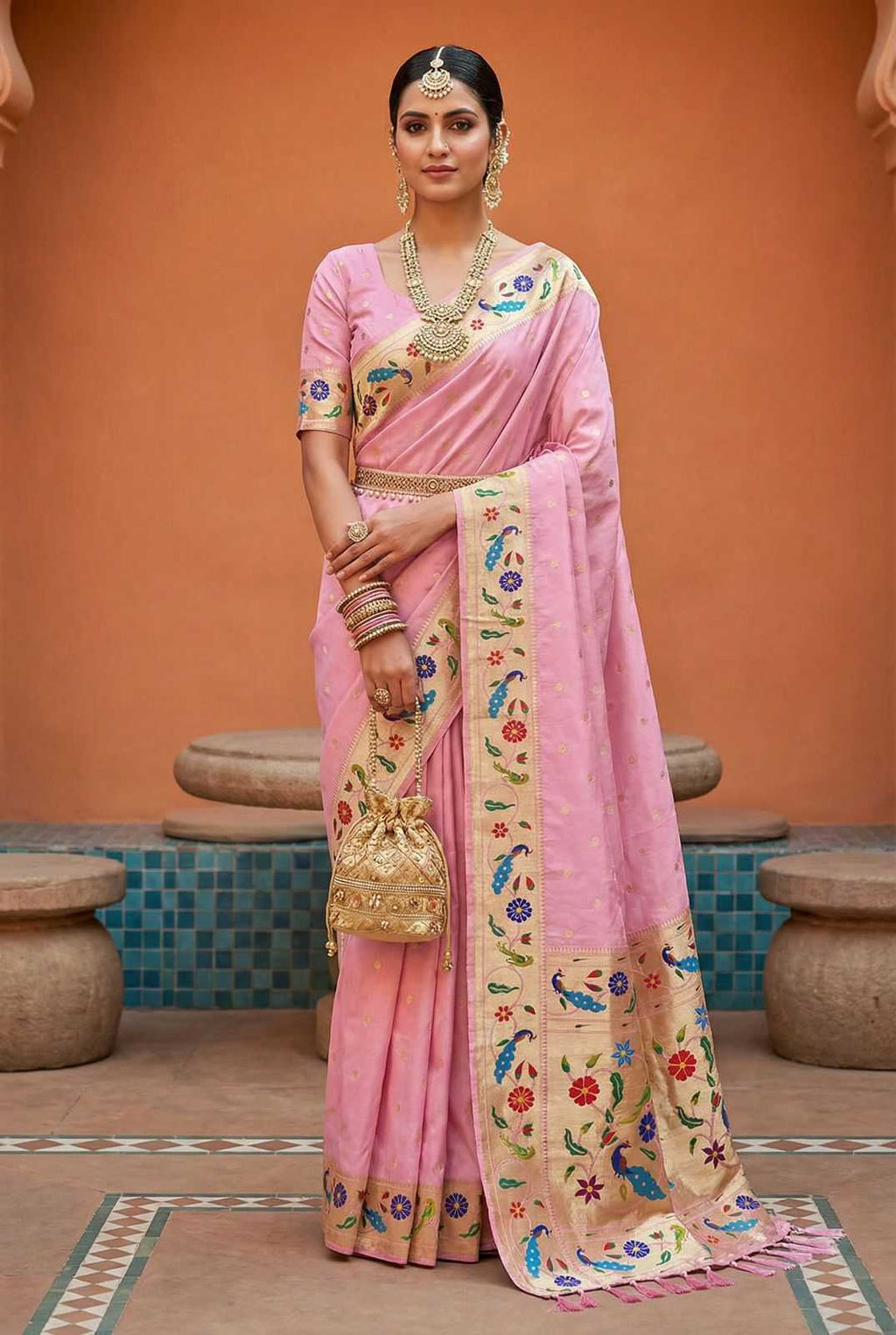 Paithani Silk Zari Border  Sarees
