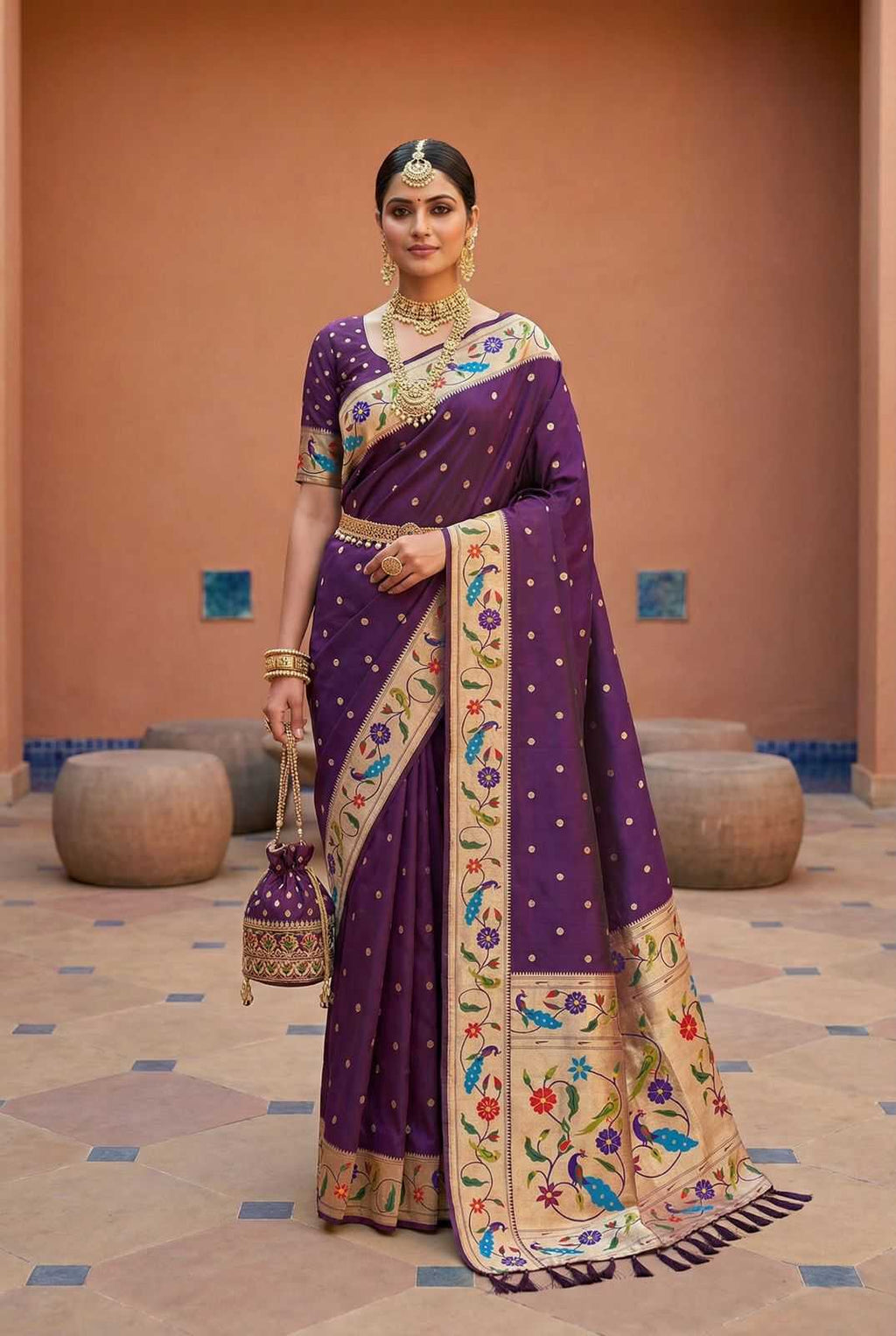 Paithani Silk Zari Border  Sarees
