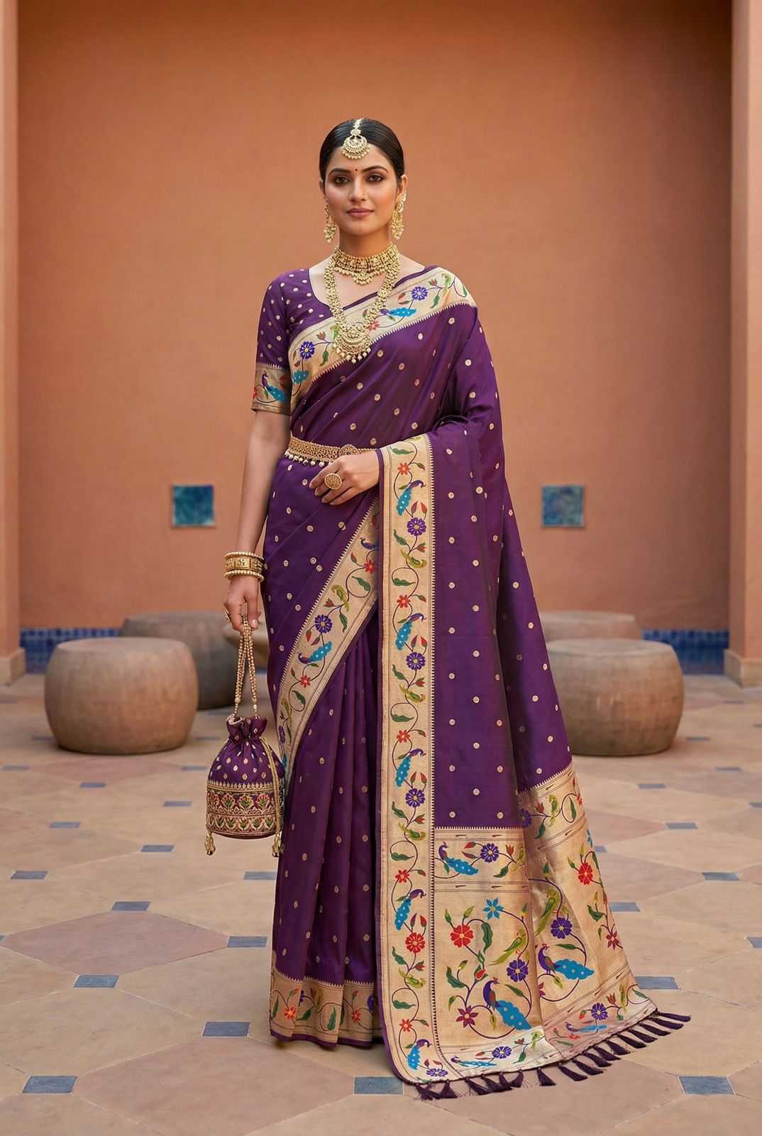 Paithani Silk Zari Border  Sarees