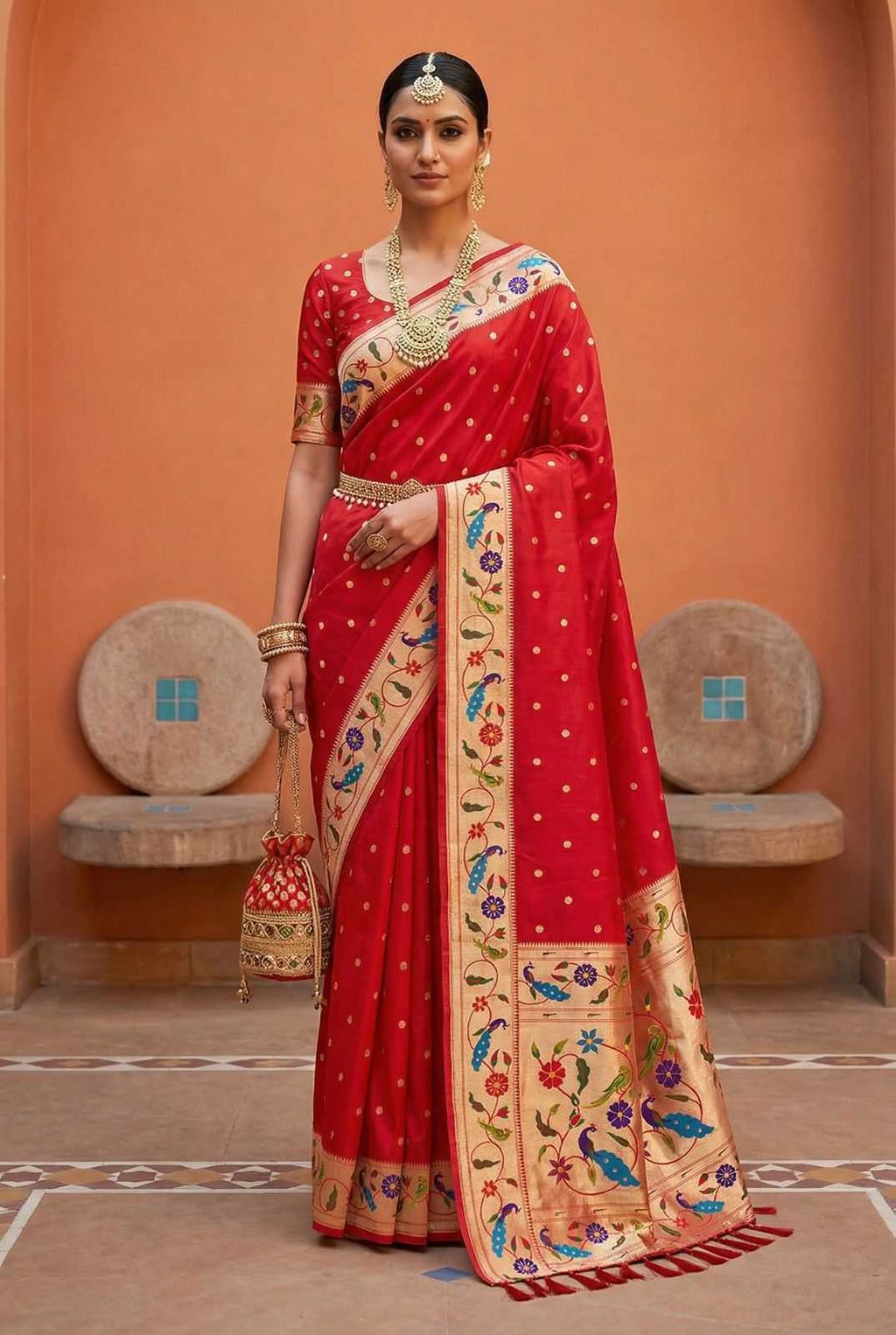 Paithani Silk Zari Border  Sarees