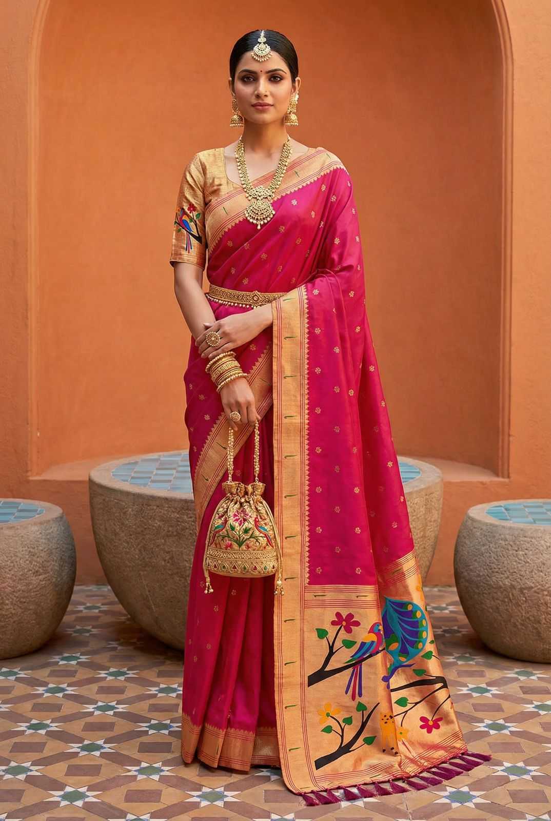 Paithani Silk Zari Border Sarees