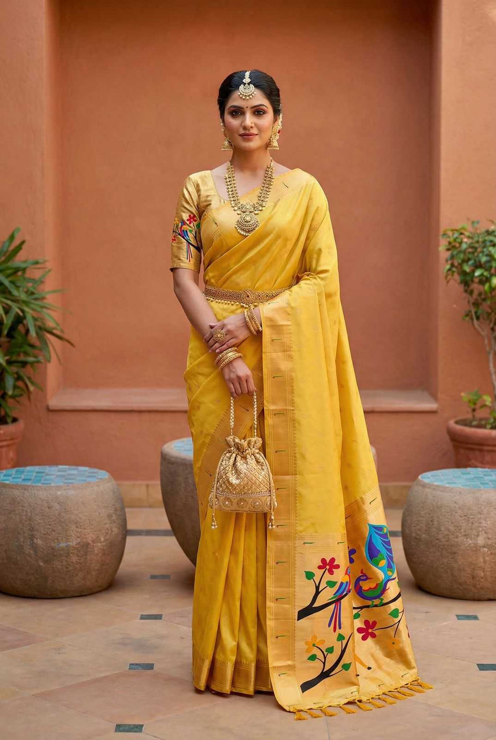 Paithani Silk Zari Border Sarees
