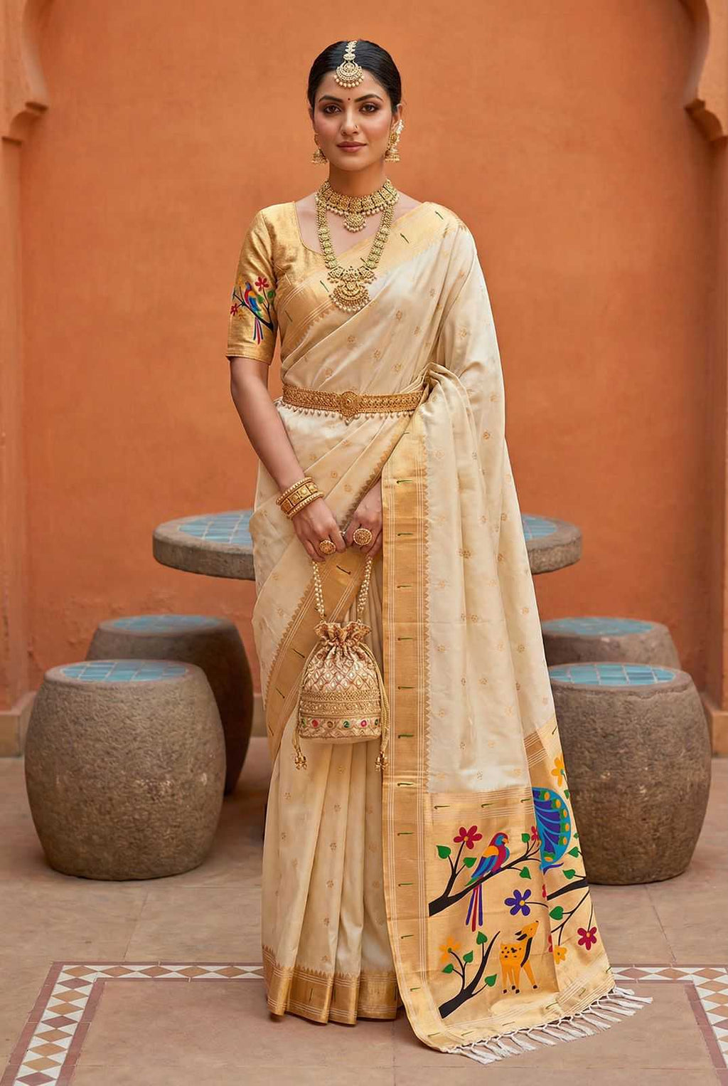 Paithani Silk Zari Border Sarees