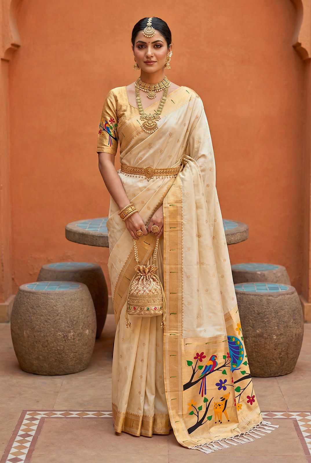 Paithani Silk Zari Border Sarees