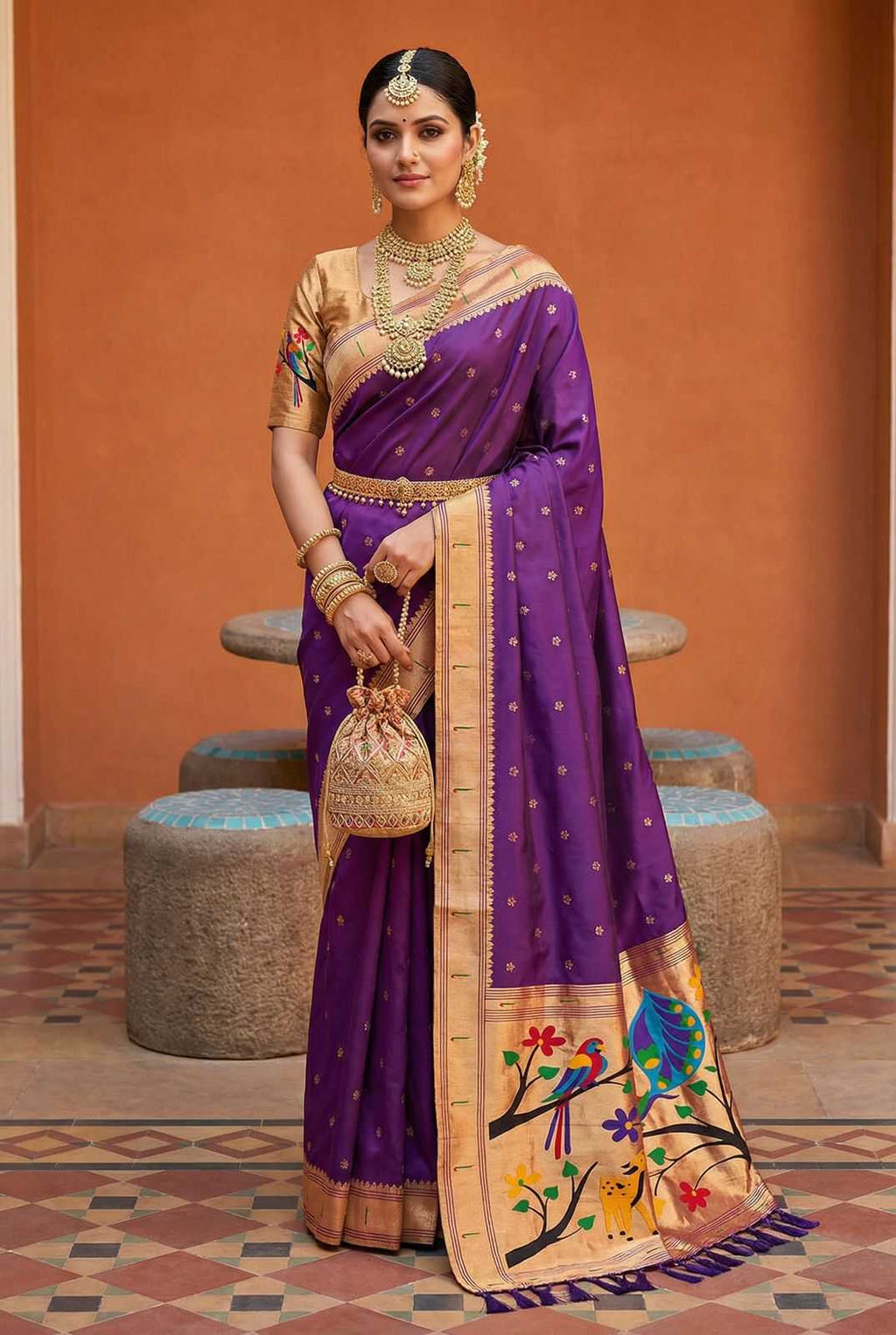 Paithani Silk Zari Border Sarees