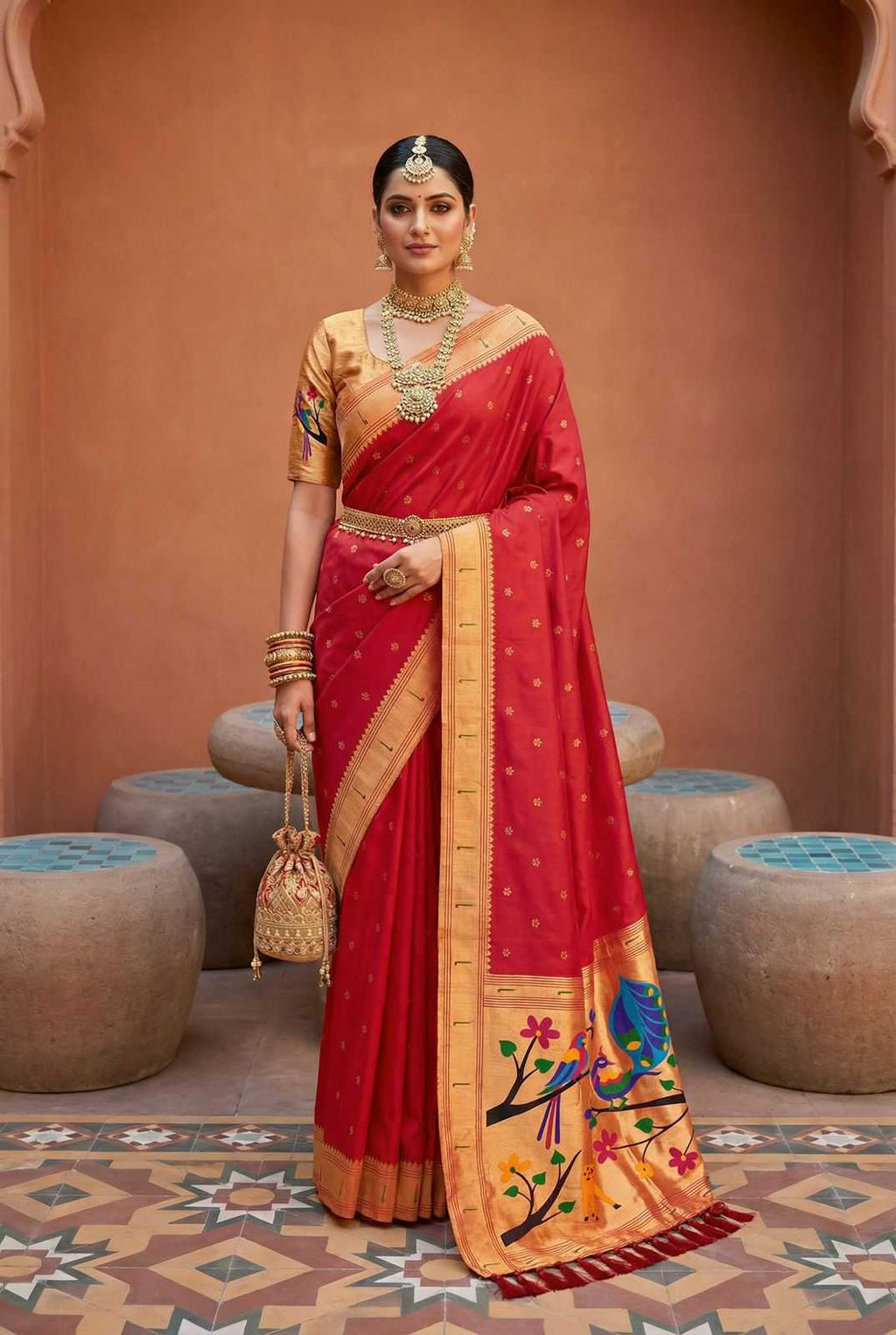Paithani Silk Zari Border Sarees