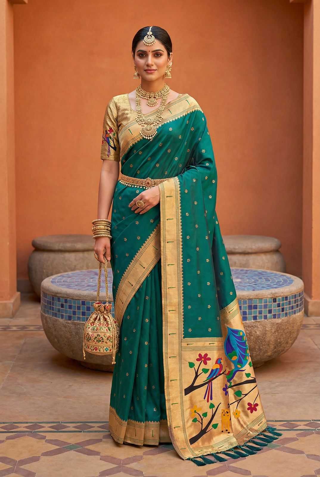 Paithani Silk Zari Border Sarees