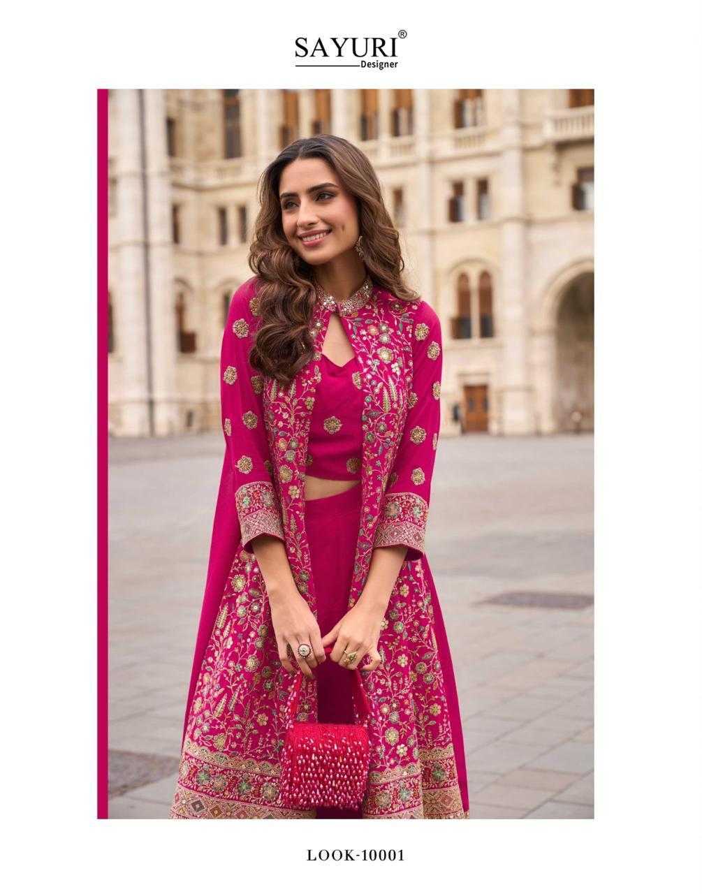 Premium Georgette Heavy Bead Embroidery Shrug Set | 3-Piece Indo-Western | Sizes S–XXL