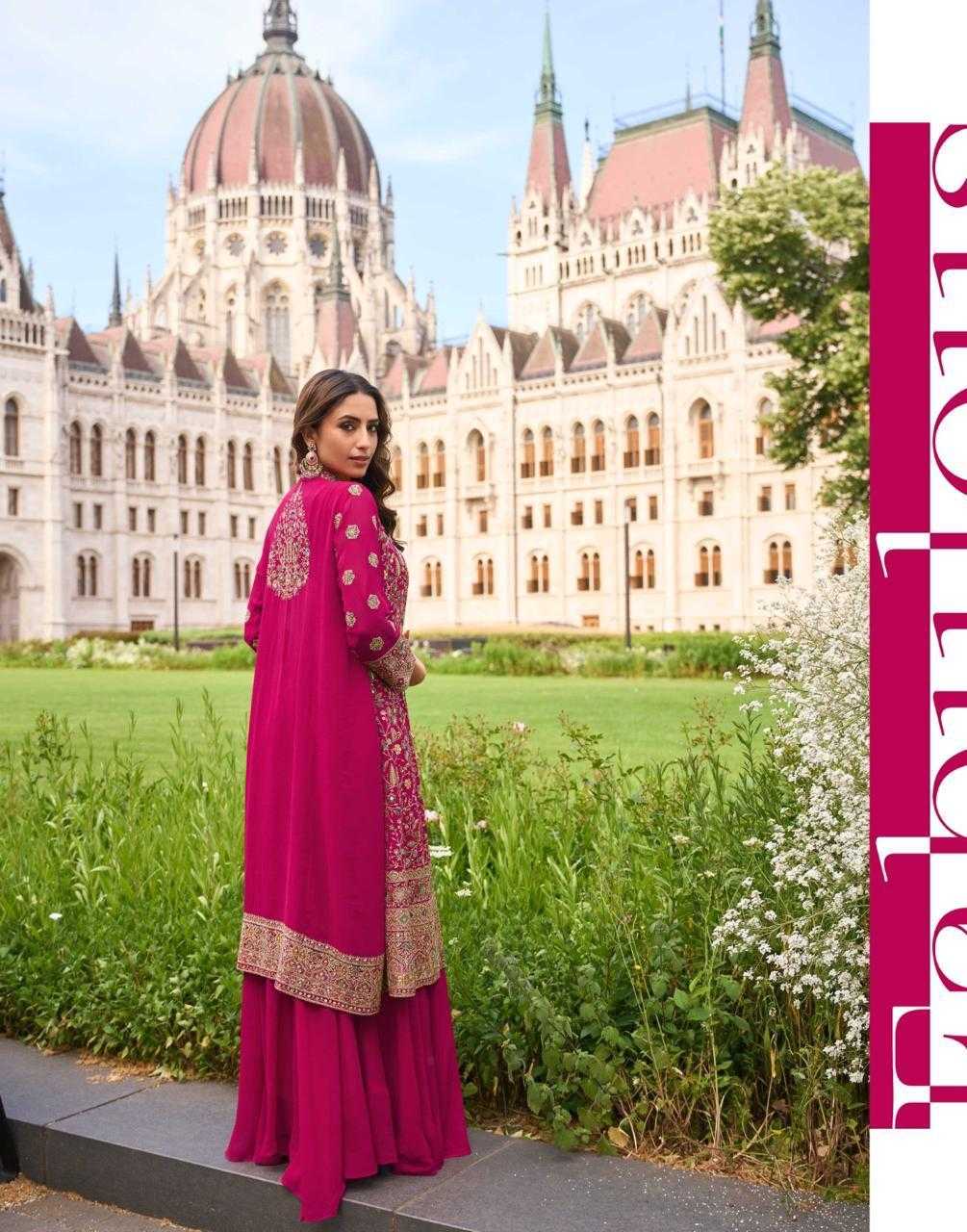 Premium Georgette Heavy Bead Embroidery Shrug Set | 3-Piece Indo-Western | Sizes S–XXL