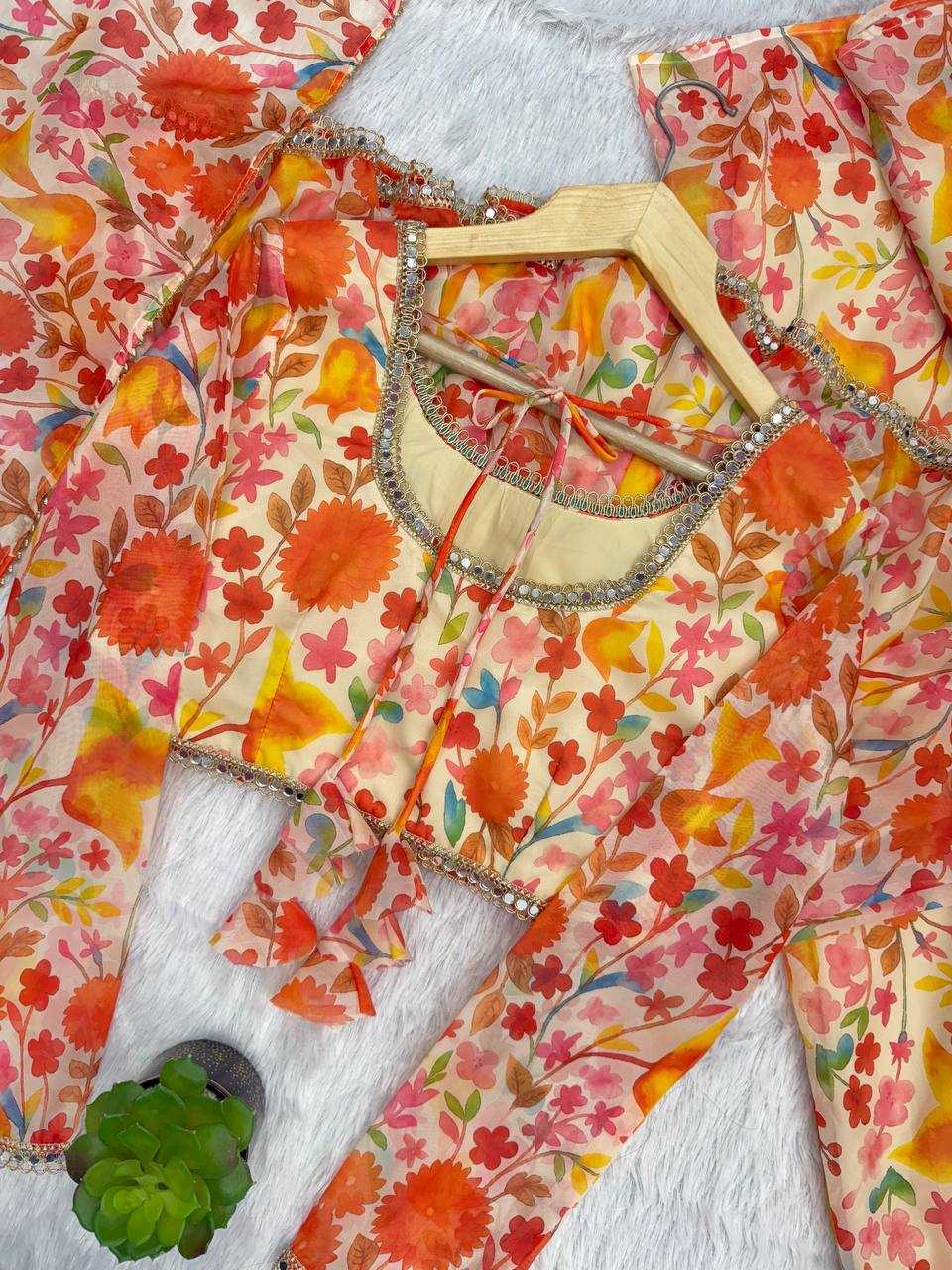 Premium Roman Silk  Palazzo  Designer  Ethnic Suit