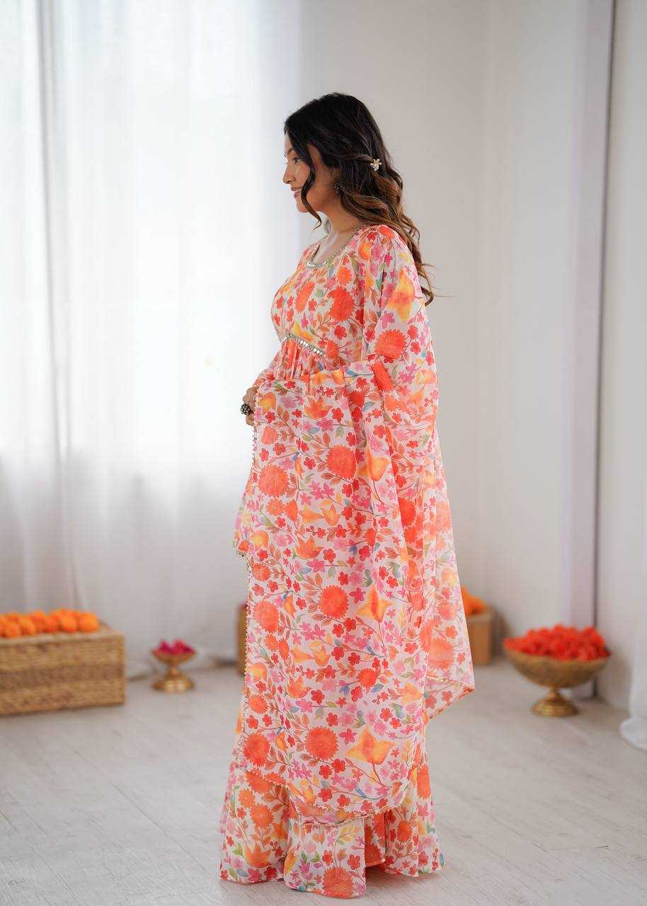 Premium Roman Silk  Palazzo  Designer  Ethnic Suit