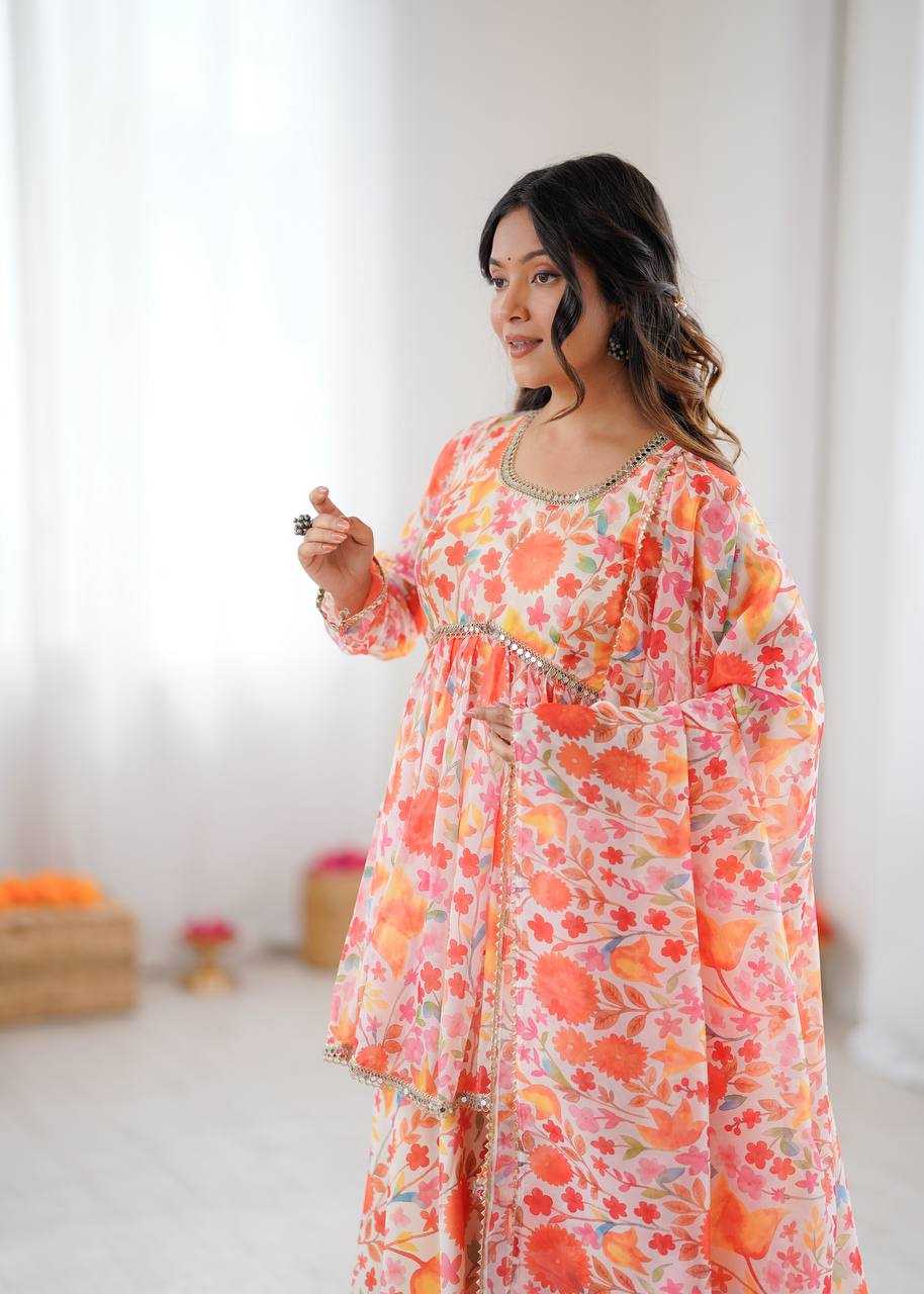 Premium Roman Silk  Palazzo  Designer  Ethnic Suit