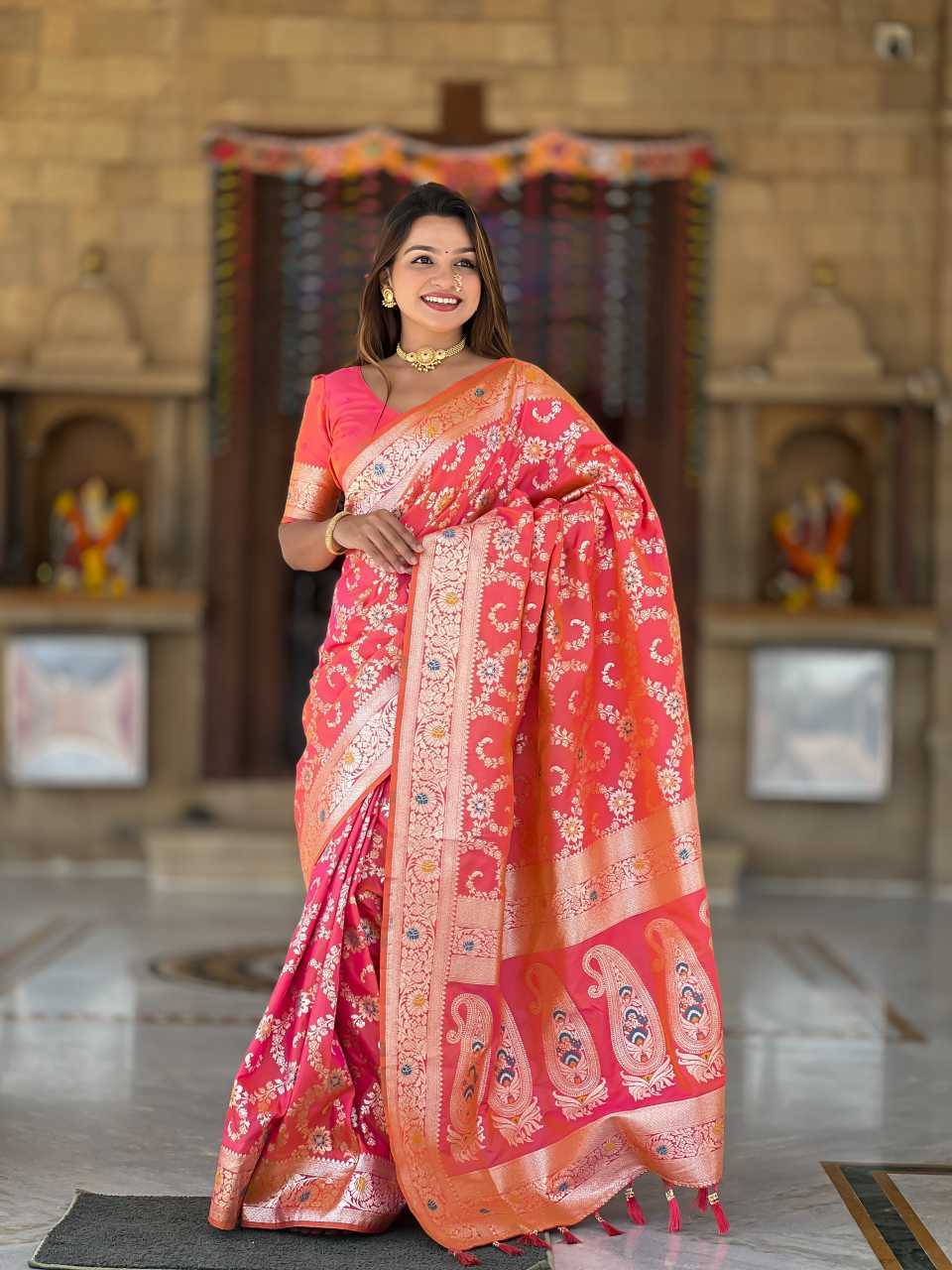 Premium Silk Designer Zari Border Silk Sarees