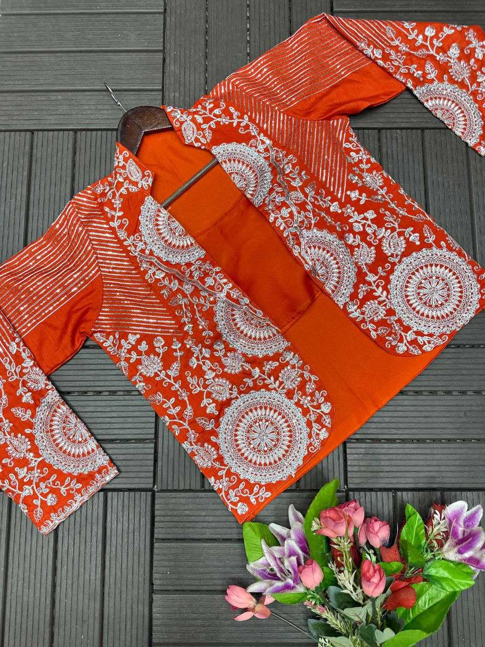 Rangoli Silk  Ready To Wear Sequence  Embroidered  Saree with Jacket