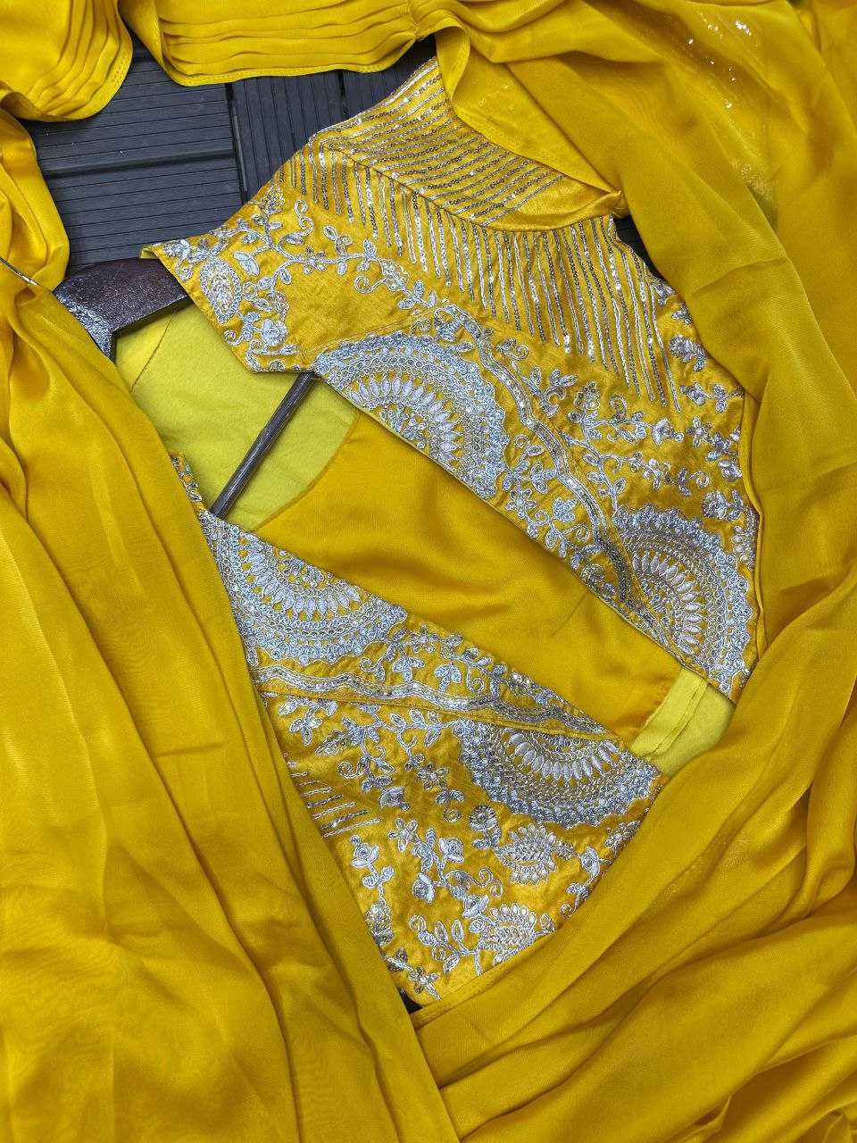 Rangoli Silk  Ready To Wear Sequence  Embroidered  Saree with Jacket
