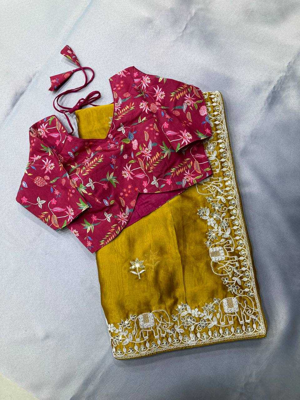 Rangoli Silk  Party Wear Printed  Embroidered Saree