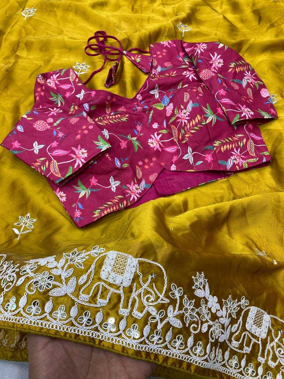 Rangoli Silk  Party Wear Printed  Embroidered Saree