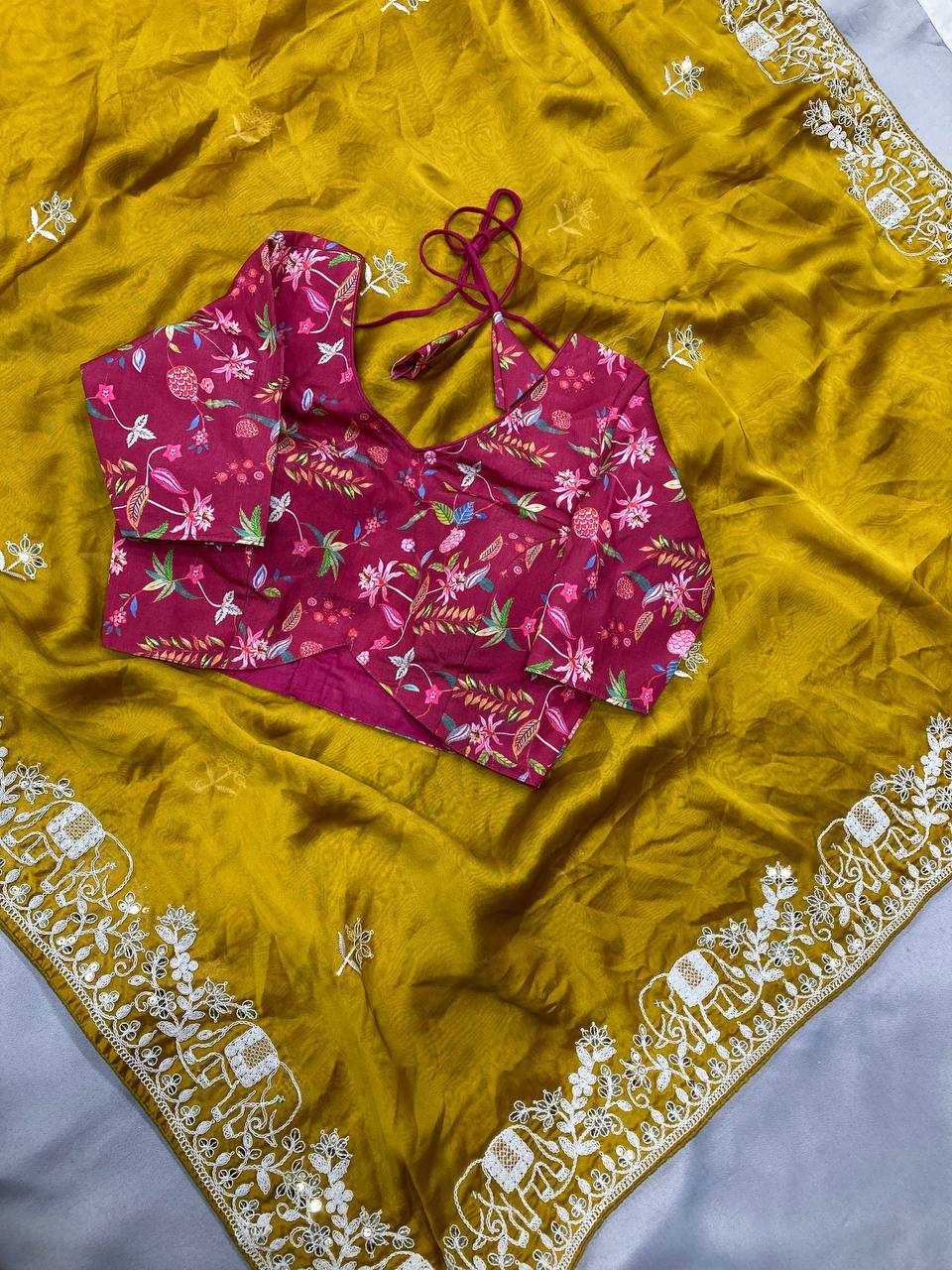 Rangoli Silk  Party Wear Printed  Embroidered Saree