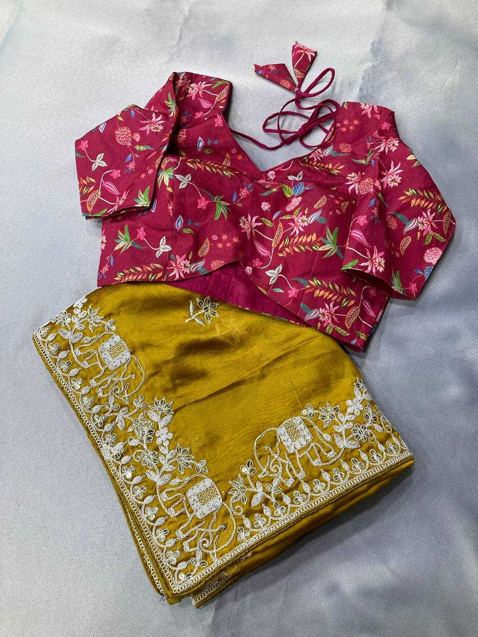 Rangoli Silk  Party Wear Printed  Embroidered Saree
