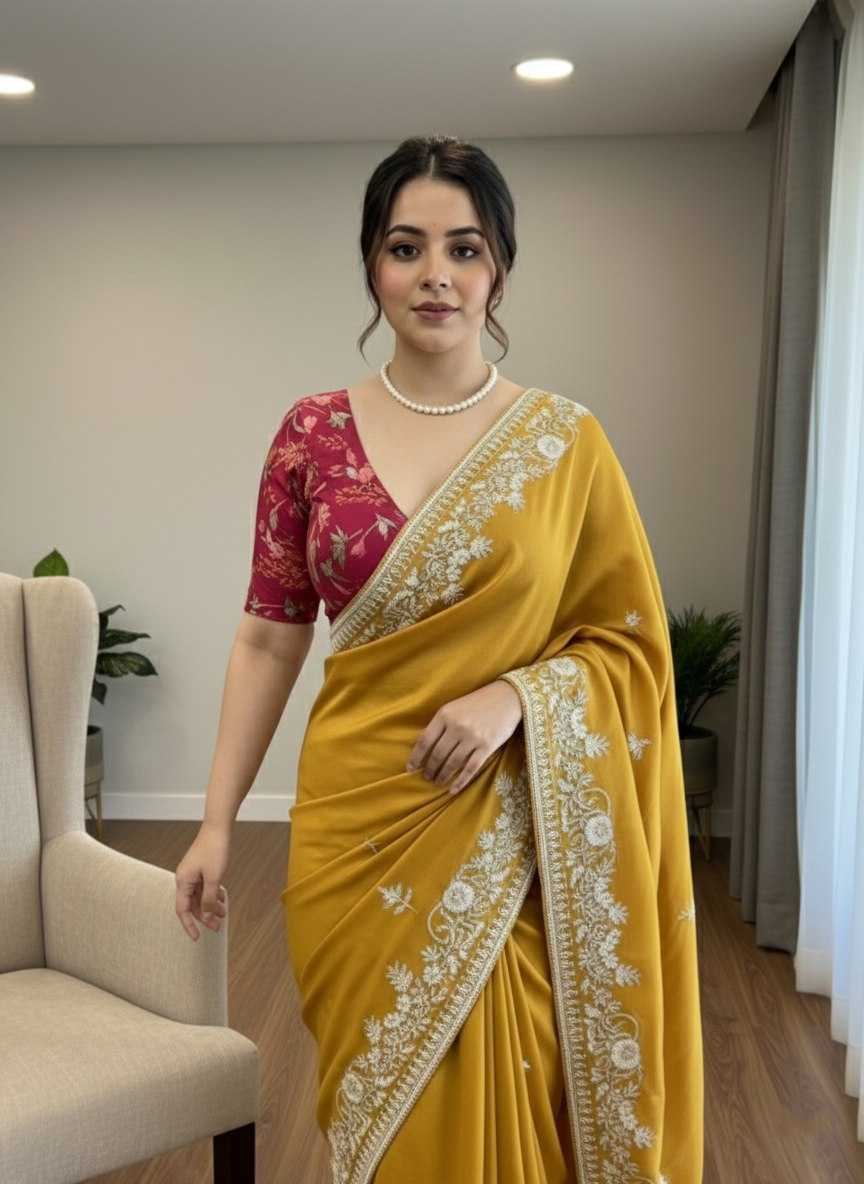Rangoli Silk  Party Wear Printed  Embroidered Saree