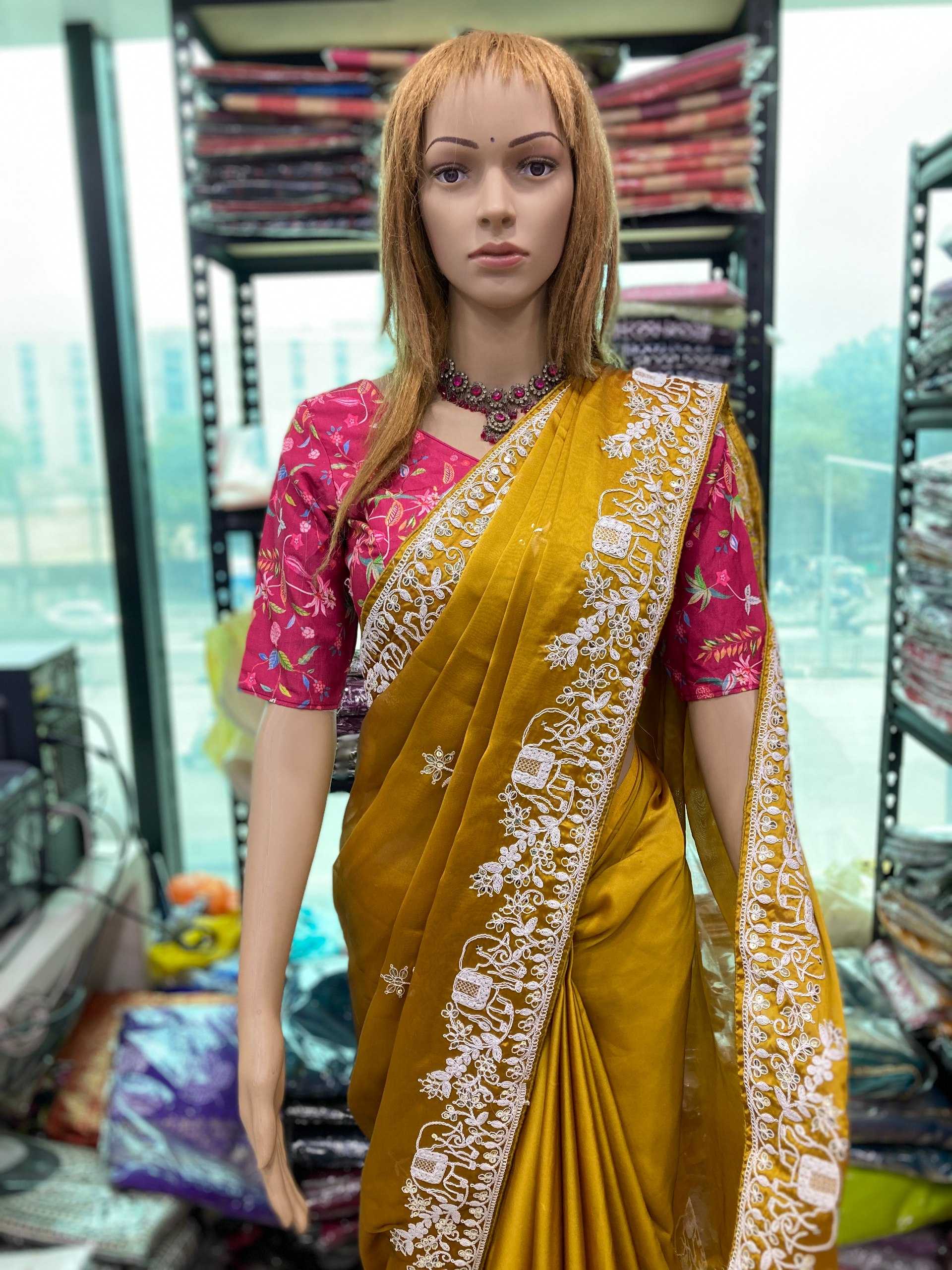 Rangoli Silk  Party Wear Printed  Embroidered Saree