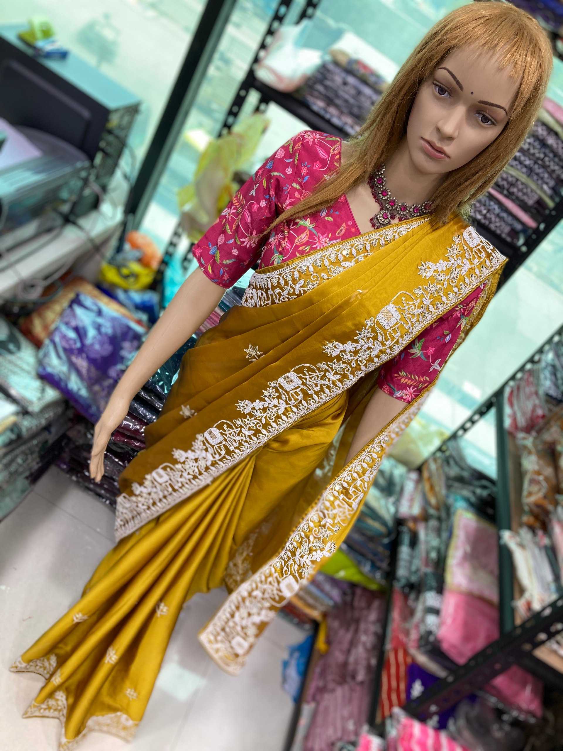 Rangoli Silk  Party Wear Printed  Embroidered Saree