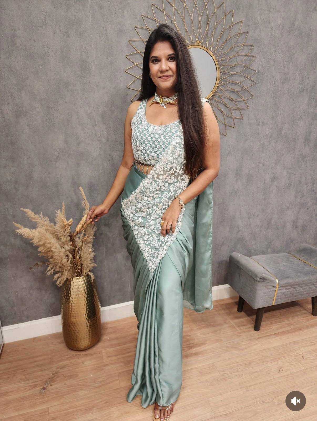Rangoli Silk Ready To Wear Sequin Embroidered Sarees