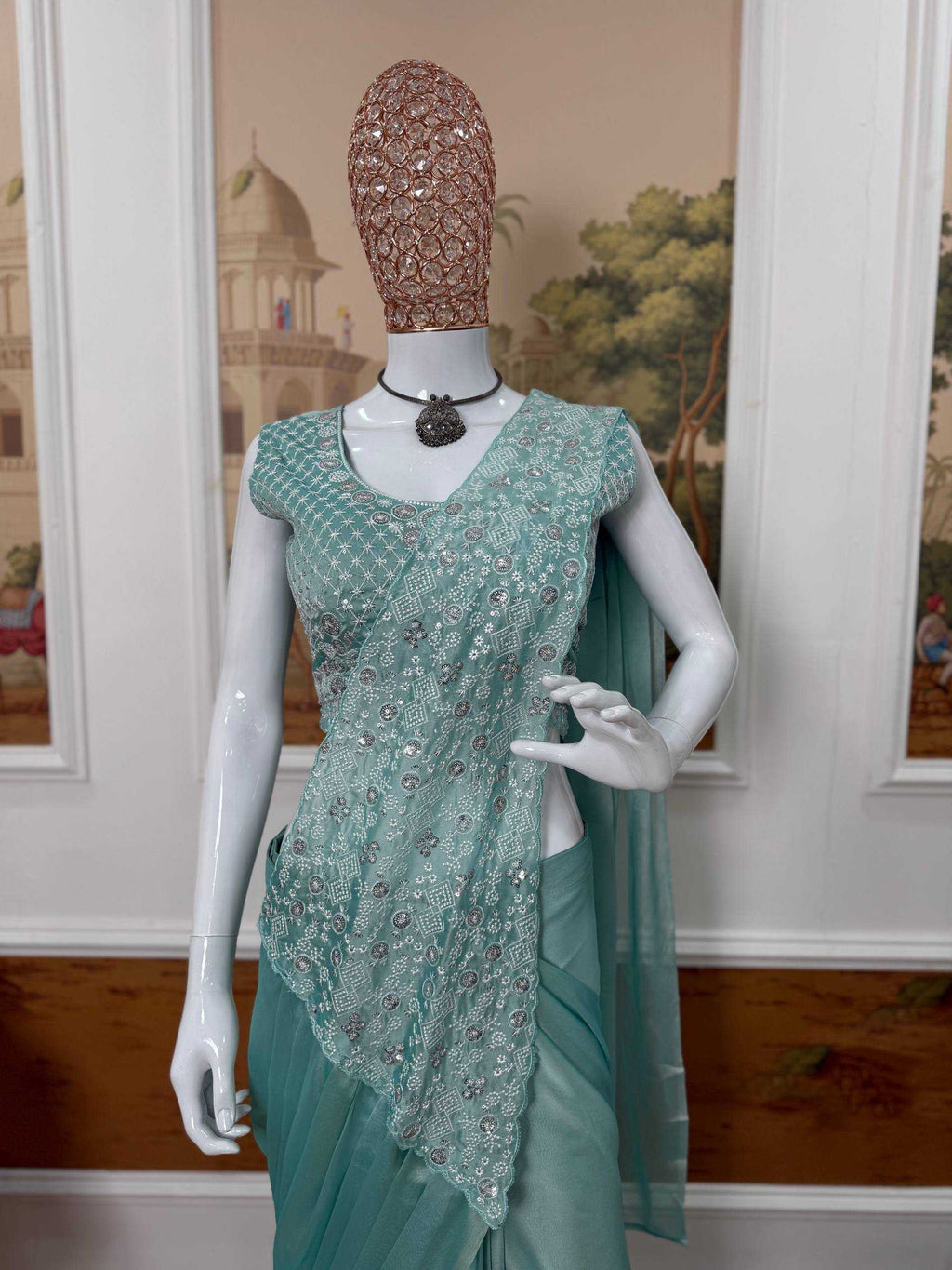 Rangoli Silk Ready To Wear Sequin Embroidered Sarees