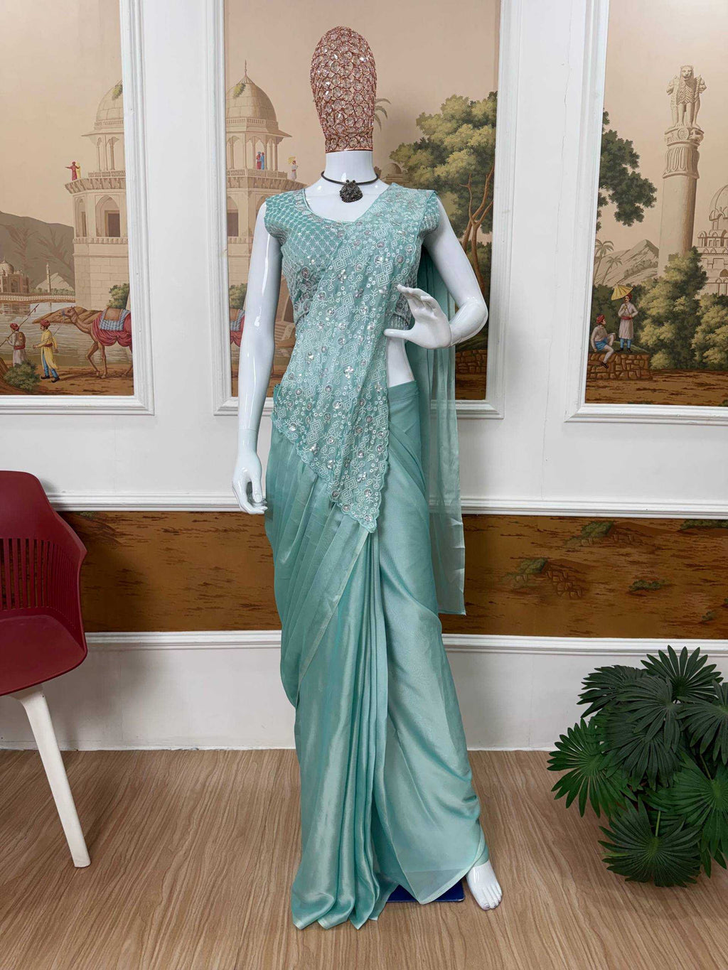 Rangoli Silk Ready To Wear Sequin Embroidered Sarees