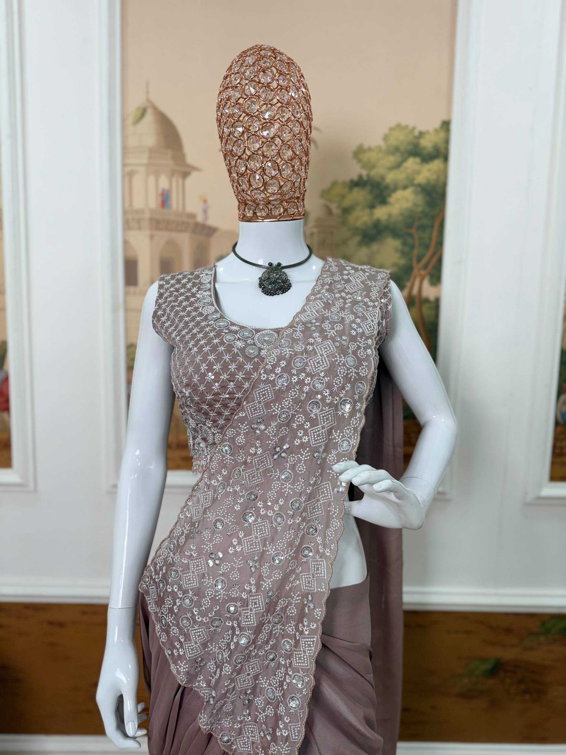 Rangoli Silk Ready To Wear Sequin Embroidered Sarees