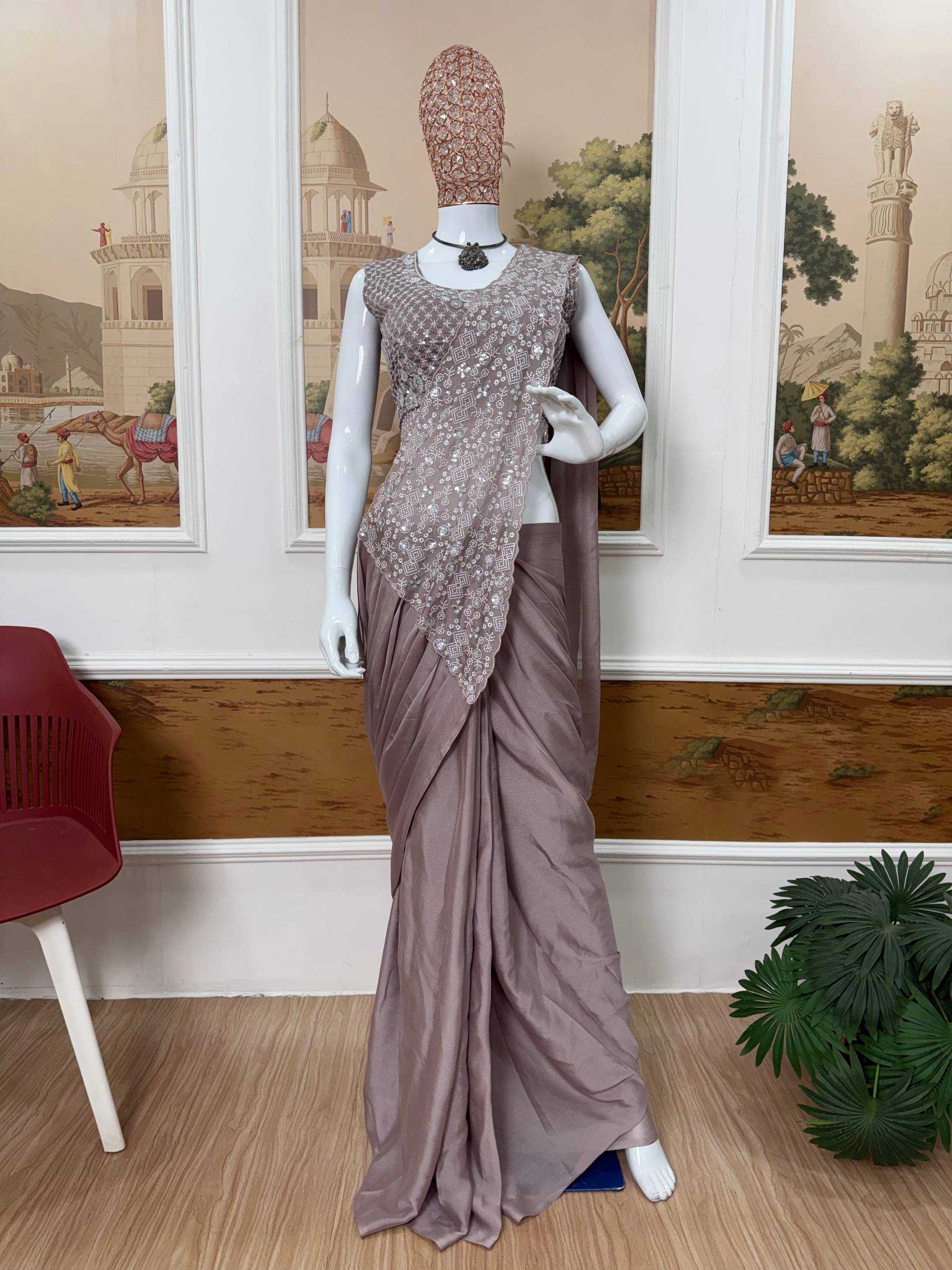 Rangoli Silk Ready To Wear Sequin Embroidered Sarees