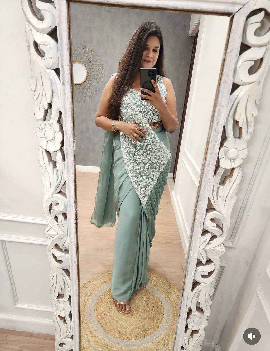 Rangoli Silk Ready To Wear Sequin Embroidered Sarees