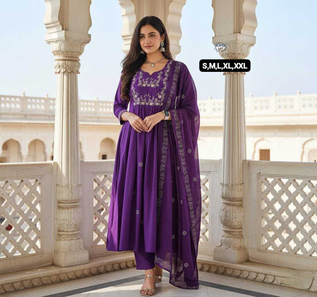 Rayon Slub Kurti Set with Embroidery Work & Chanderi Cotton Dupatta | 3-Piece Casual Festive Ethnic Wear for Women | Everyday & Occasion Wear | S to XXL